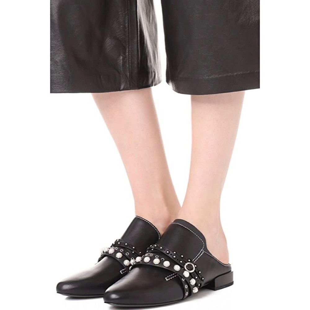 PHILLIP LIM "New" Louie Black Leather Mules